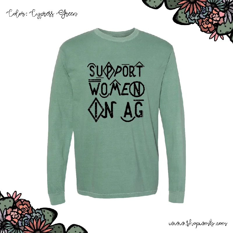 Branded Support Woman in Ag LONG SLEEVE T-Shirt (S-3XL) - Multiple Colors!-- Striped Floral Plaid Branded Support Woman in Ag LONG SLEEVE T-Shirt (S-3XL) - Multiple Colors!-- Striped Floral Plaid