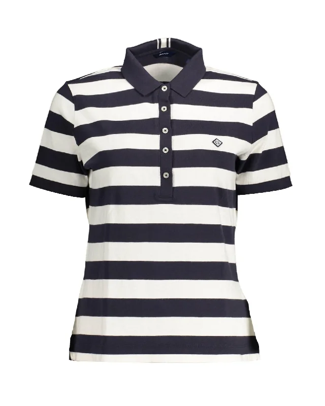 Gant Women's Striped Polo Shirt-- Zippered Buttoned Snapped