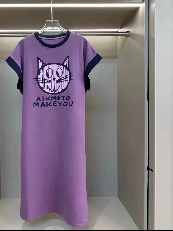 Oversized Fit T Shirt Dress-- Chenille Brocade Lace