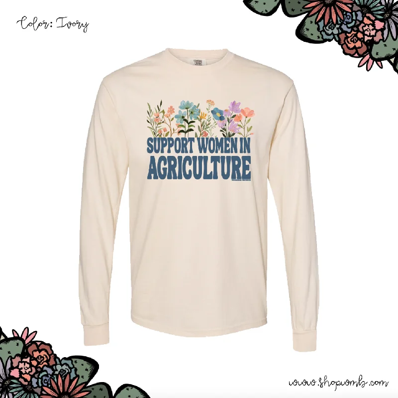 Blooming Support Women In Agriculture LONG SLEEVE T-Shirt (S-3XL) - Multiple Colors!-- Sequined Glittery Shiny Blooming Support Women In Agriculture LONG SLEEVE T-Shirt (S-3XL) - Multiple Colors!-- Sequined Glittery Shiny