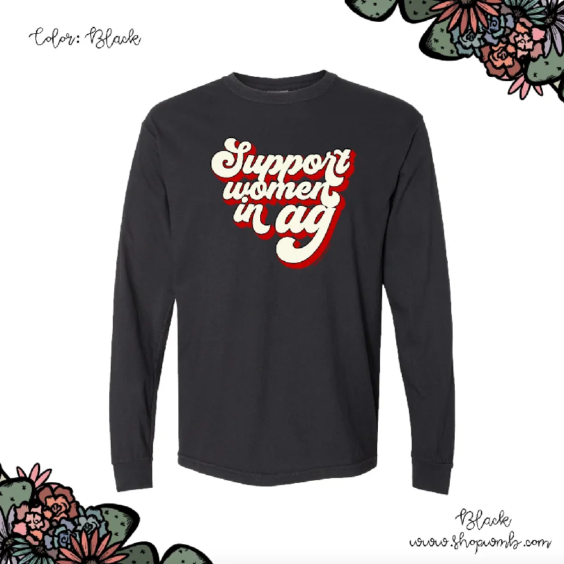 Retro Support Women In Ag Red LONG SLEEVE T-Shirt (S-3XL) - Multiple Colors!-- Rayon Velvet Corduroy Retro Support Women In Ag Red LONG SLEEVE T-Shirt (S-3XL) - Multiple Colors!-- Rayon Velvet Corduroy