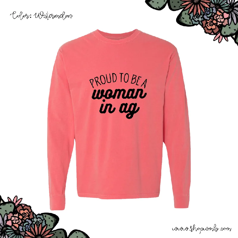 Proud To Be A Woman in AG LONG SLEEVE T-Shirt (S-3XL) - Multiple Colors!-- Notch Collar Peter Pan Collar Cowl Neck Proud To Be A Woman in AG LONG SLEEVE T-Shirt (S-3XL) - Multiple Colors!-- Notch Collar Peter Pan Collar Cowl Neck
