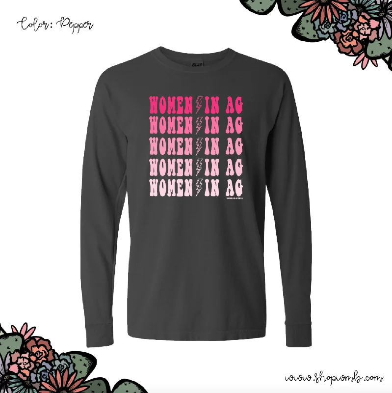 Women In Ag Bolt LONG SLEEVE T-Shirt (S-3XL) - Multiple Colors!-- Fleece Nylon Spandex Women In Ag Bolt LONG SLEEVE T-Shirt (S-3XL) - Multiple Colors!-- Fleece Nylon Spandex