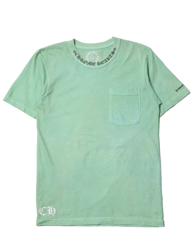 Collar Script T-Shirt-- Wool Fabric Cashmere Fabric Tweed Fabric