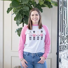 The Royal Standard TRS Women's Nutcracker Raglan T-Shirt Heathered White/Pink-- Solid Color Striped Floral The Royal Standard TRS Women's Nutcracker Raglan T-Shirt Heathered White/Pink-- Solid Color Striped Floral