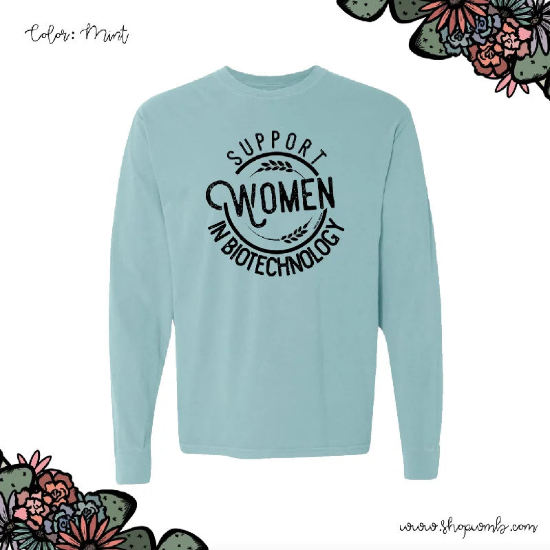 Support Women In Biotechnology LONG SLEEVE T-Shirt (S-3XL) - Multiple Colors!-- Houndstooth Herringbone Solid Support Women In Biotechnology LONG SLEEVE T-Shirt (S-3XL) - Multiple Colors!-- Houndstooth Herringbone Solid