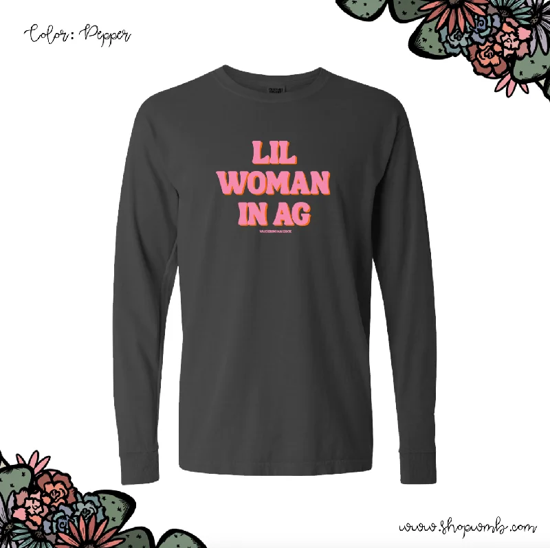 Lil Women In AG LONG SLEEVE T-Shirt (S-3XL) - Multiple Colors!-- Cotton Fabric Linen Fabric Terry Fabric Lil Women In AG LONG SLEEVE T-Shirt (S-3XL) - Multiple Colors!-- Cotton Fabric Linen Fabric Terry Fabric