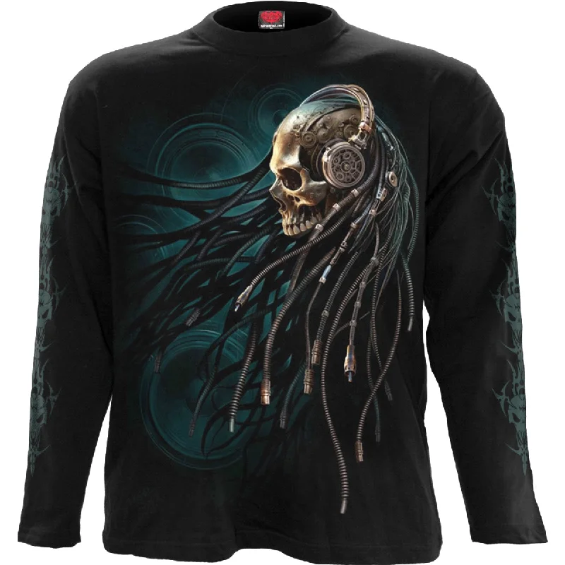 DREAD ROCKS - Longsleeve T-Shirt Black-- Handmade Hand-knitted Hand-woven