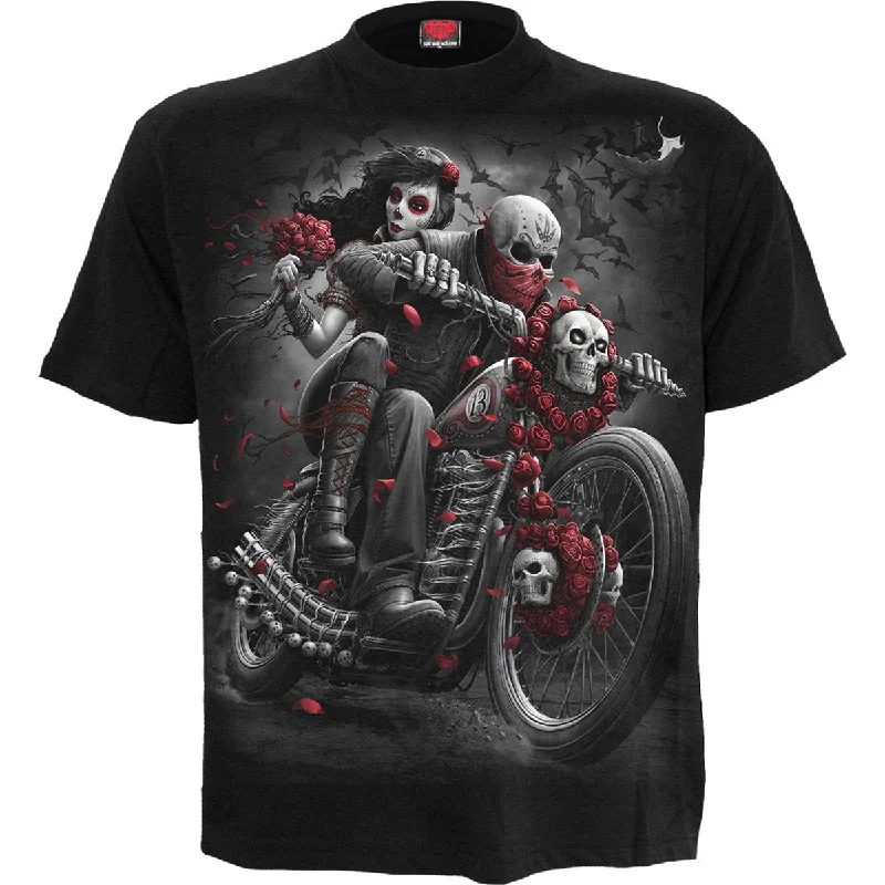 DOTD BIKERS - T-Shirt Black-- Solid Print Embellished