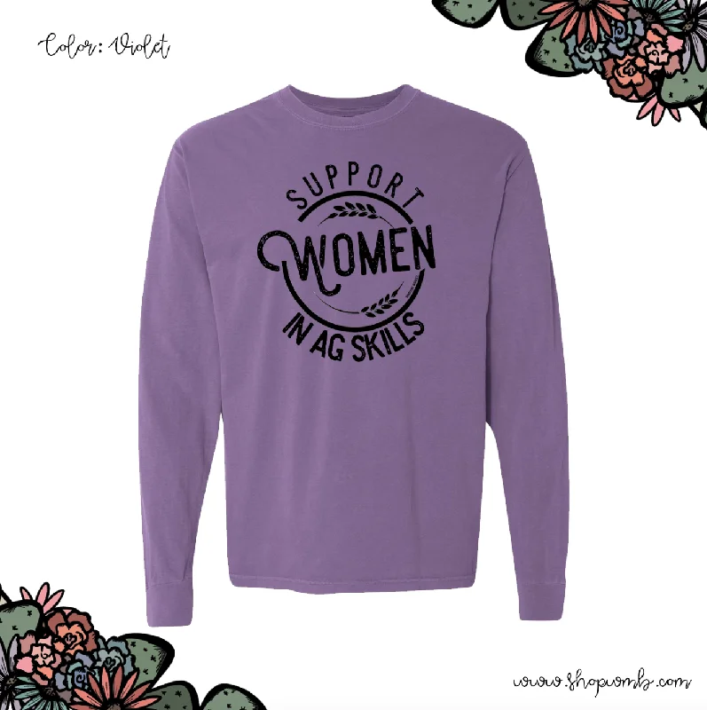 Support Women In Ag Skills LONG SLEEVE T-Shirt (S-3XL) - Multiple Colors!-- Graphic T-Shirt Round Neck Polyester Support Women In Ag Skills LONG SLEEVE T-Shirt (S-3XL) - Multiple Colors!-- Graphic T-Shirt Round Neck Polyester