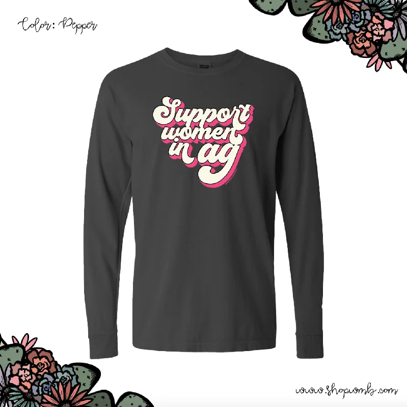 Retro Support Women In Ag Pink LONG SLEEVE T-Shirt (S-3XL) - Multiple Colors!-- Mesh Canvas Denim Retro Support Women In Ag Pink LONG SLEEVE T-Shirt (S-3XL) - Multiple Colors!-- Mesh Canvas Denim