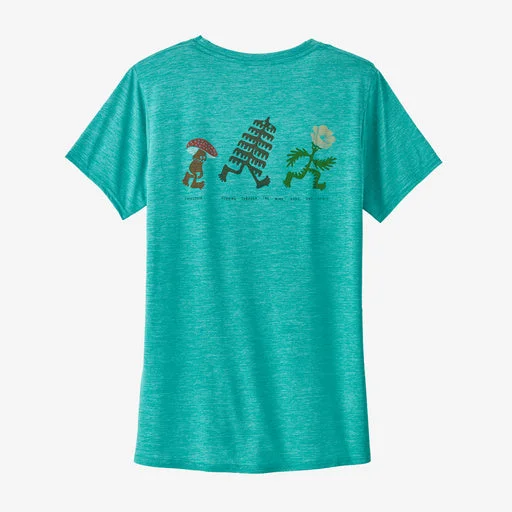 Patagonia Women's Capilene Cool Daily Graphic Shirt - Lands - Trail Trotters: Subtidal Blue X-Dye-- Fleece Fabric Down Fabric Feather Fabric Patagonia Women's Capilene Cool Daily Graphic Shirt - Lands - Trail Trotters: Subtidal Blue X-Dye-- Fleece Fabric Down Fabric Feather Fabric