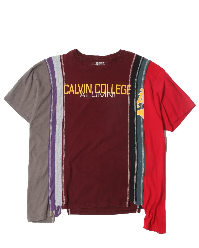 "Rebuild" Split College T-Shirt-- Polka Dot Checkered Tartan