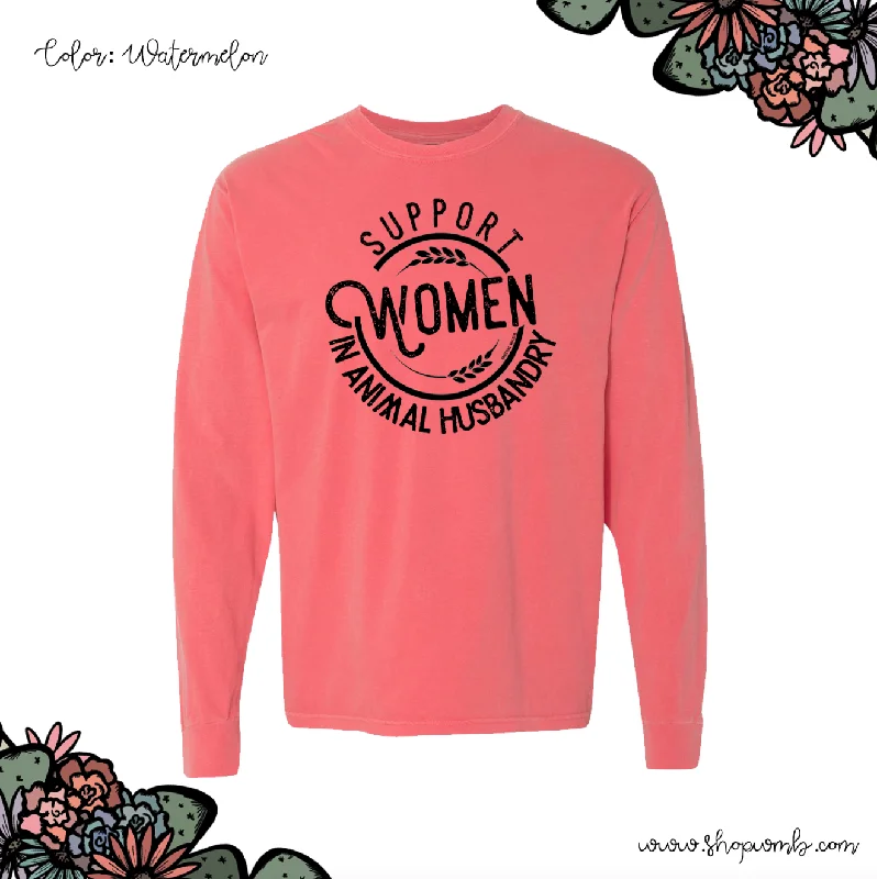 Support Women In Animal Husbandry LONG SLEEVE T-Shirt (S-3XL) - Multiple Colors!-- Welt Pockets Slit Pockets Support Women In Animal Husbandry LONG SLEEVE T-Shirt (S-3XL) - Multiple Colors!-- Welt Pockets Slit Pockets