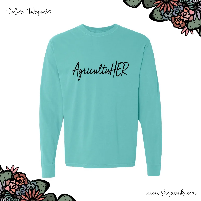 AgricultuHER LONG SLEEVE T-Shirt (S-3XL) - Multiple Colors!-- Front Pockets Side Pockets Patch Pockets AgricultuHER LONG SLEEVE T-Shirt (S-3XL) - Multiple Colors!-- Front Pockets Side Pockets Patch Pockets