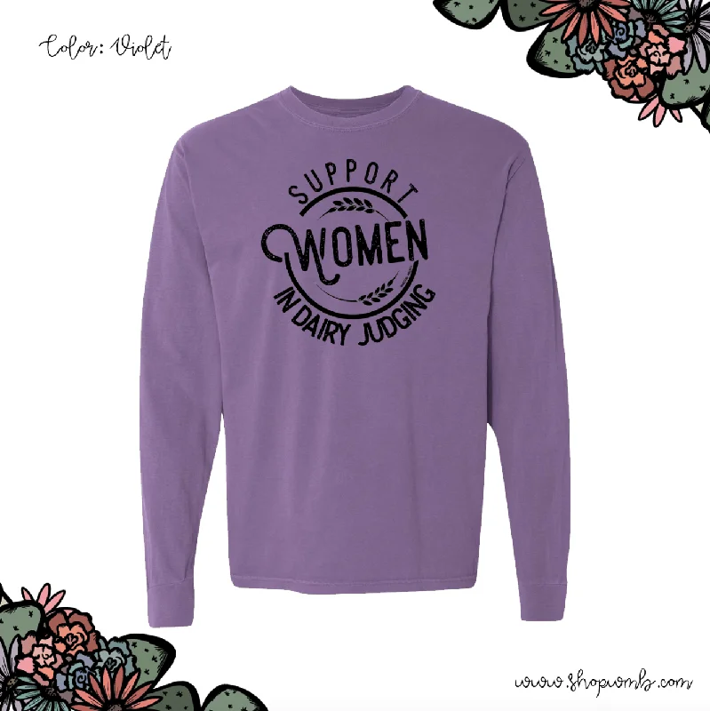 Support Women In Dairy Judging LONG SLEEVE T-Shirt (S-3XL) - Multiple Colors!-- Embroidered Appliqued Beaded Support Women In Dairy Judging LONG SLEEVE T-Shirt (S-3XL) - Multiple Colors!-- Embroidered Appliqued Beaded