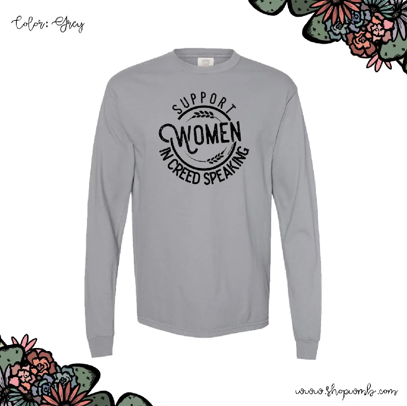 Support Women In Creed Speaking LONG SLEEVE T-Shirt (S-3XL) - Multiple Colors!-- Cashmere Blend Cotton Blend Poly Blend Support Women In Creed Speaking LONG SLEEVE T-Shirt (S-3XL) - Multiple Colors!-- Cashmere Blend Cotton Blend Poly Blend