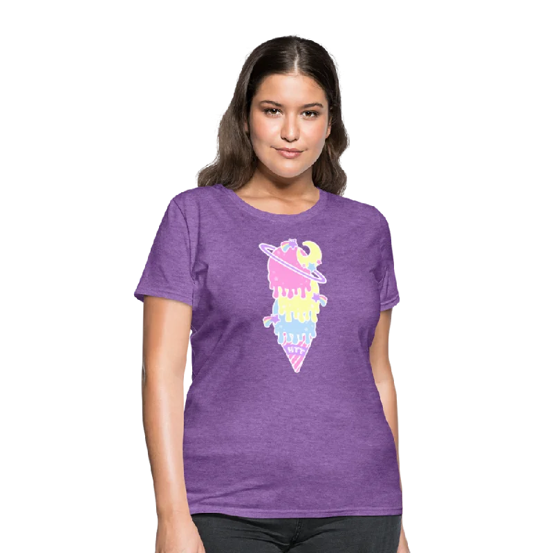 Kawaii cosmic melty ice cream Women's T-Shirt-- Polka Dot Checkered Tartan