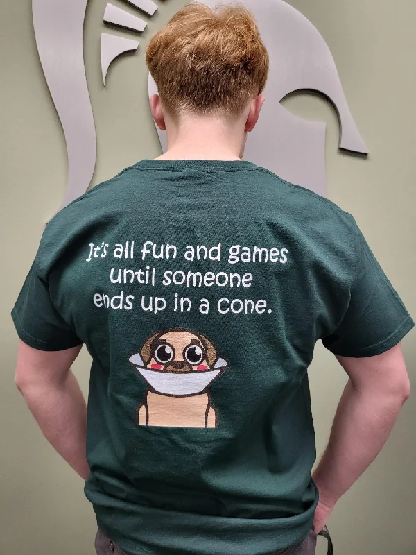 Veterinary Medical Center Fun and Games T-shirt-- Beaded Sequined Faux Fur