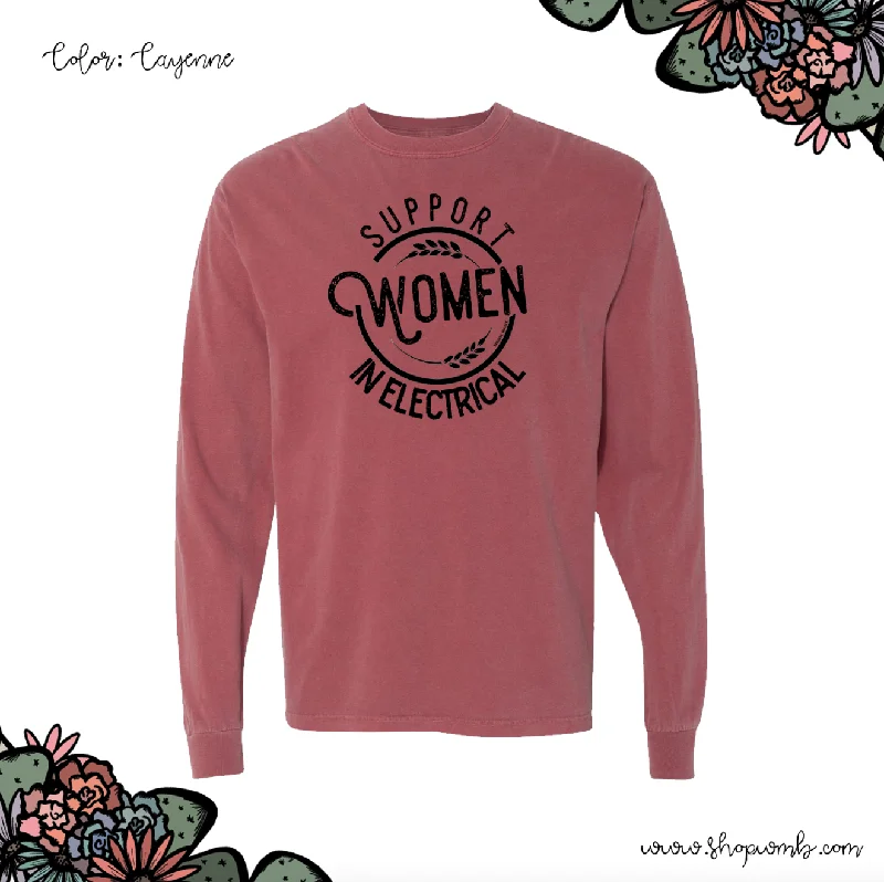 Support Women In Electrical LONG SLEEVE T-Shirt (S-3XL) - Multiple Colors!-- Chenille Fabric Brocade Fabric Lace Fabric Support Women In Electrical LONG SLEEVE T-Shirt (S-3XL) - Multiple Colors!-- Chenille Fabric Brocade Fabric Lace Fabric