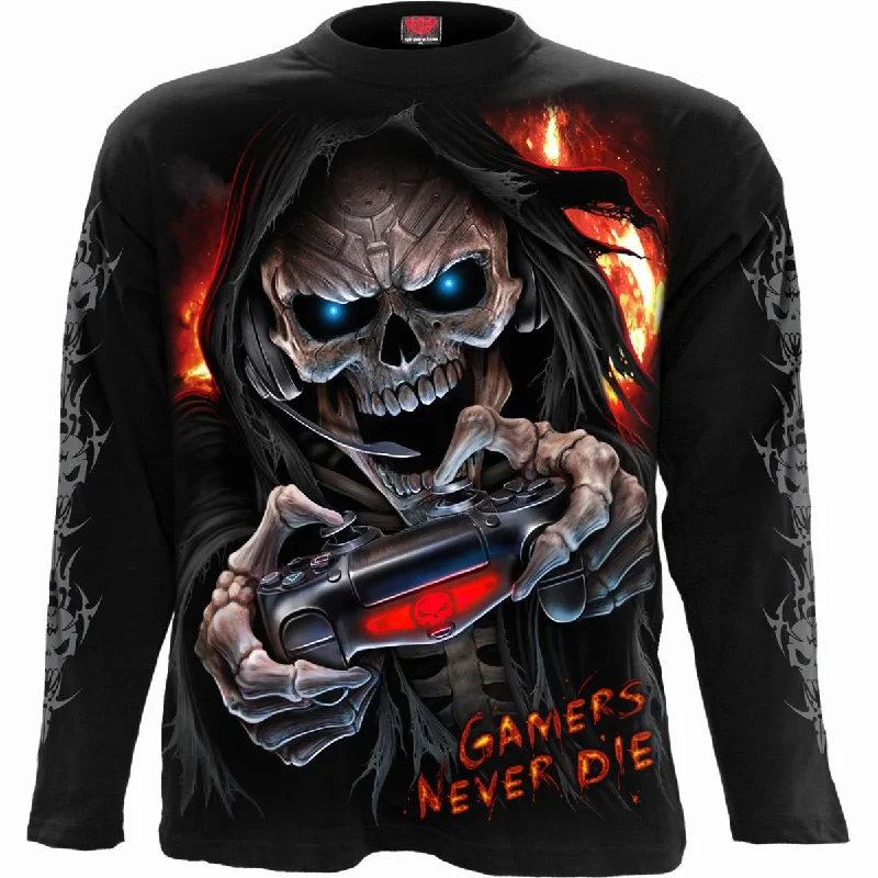 RESPAWN - Longsleeve T-Shirt Black-- Oversized T-Shirt Spandex breathable