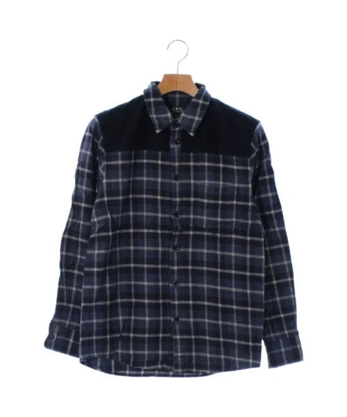 A.P.C. Casual shirts-- Satin Blend Silk Blend Wool Blend