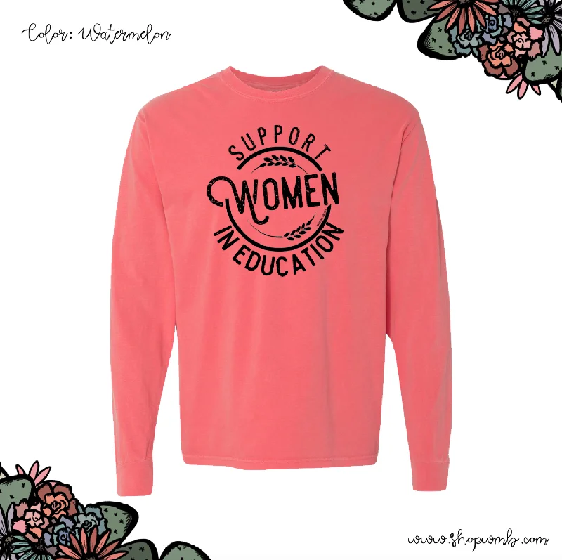 Support Women In Education LONG SLEEVE T-Shirt (S-3XL) - Multiple Colors!-- Ribbed Striped Patterned Support Women In Education LONG SLEEVE T-Shirt (S-3XL) - Multiple Colors!-- Ribbed Striped Patterned