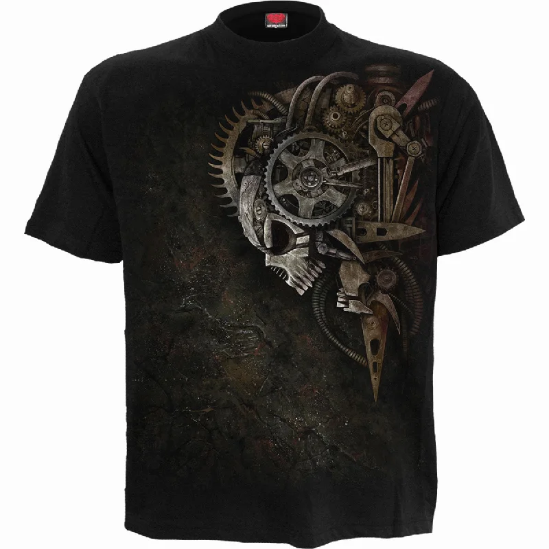 DIESEL PUNK - T-Shirt Black-- Hooded Caped Shawl Collar