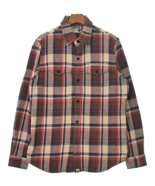 A BATHING APE Casual shirts-- Notch Collar Peter Pan Collar Cowl Neck
