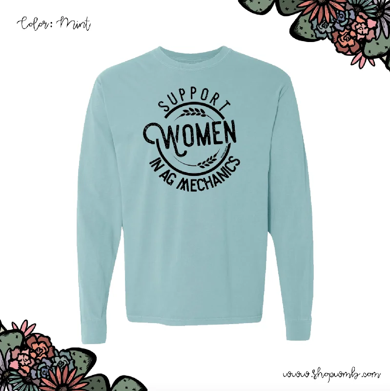 Support Women In Ag Mechanics LONG SLEEVE T-Shirt (S-3XL) - Multiple Colors!-- Asymmetrical Pockets Print Support Women In Ag Mechanics LONG SLEEVE T-Shirt (S-3XL) - Multiple Colors!-- Asymmetrical Pockets Print