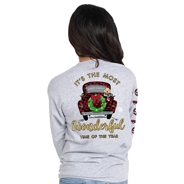 Simply Southern SS LS-WONDERFUL-HTHRGRY Ladies Long Sleeve T-Shirt-- Cozy Warm Stylish Simply Southern SS LS-WONDERFUL-HTHRGRY Ladies Long Sleeve T-Shirt-- Cozy Warm Stylish