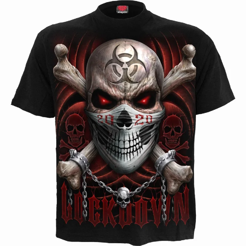 LOCKDOWN 2020 - T-Shirt Black-- Graphic T-Shirt Round Neck Polyester