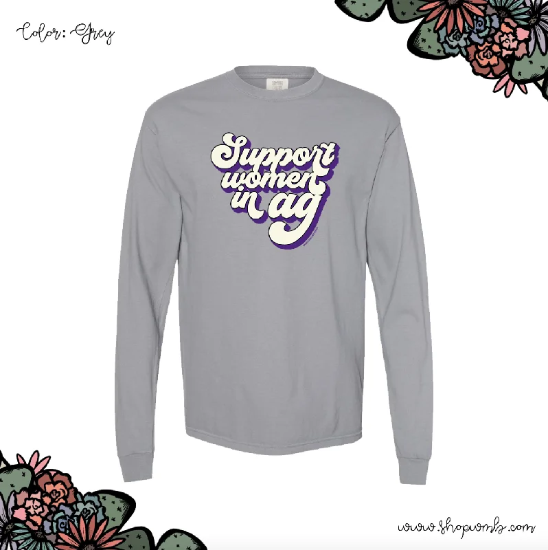 Retro Support Women In Ag Purple LONG SLEEVE T-Shirt (S-3XL) - Multiple Colors!-- Chenille Brocade Lace Retro Support Women In Ag Purple LONG SLEEVE T-Shirt (S-3XL) - Multiple Colors!-- Chenille Brocade Lace