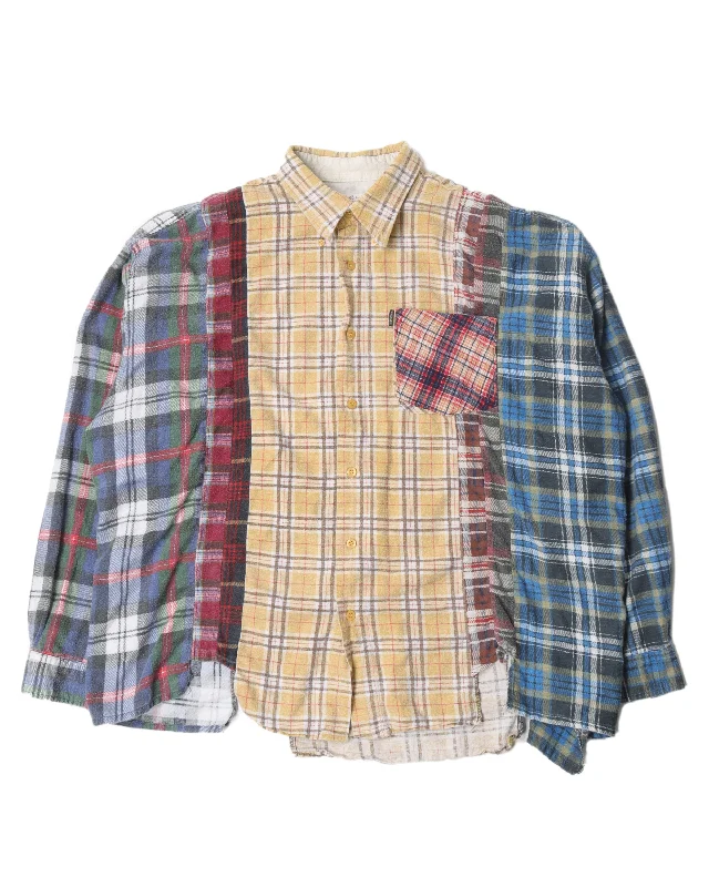 "Rebuild" Flannel Shirt-- Handmade Hand-knitted Hand-woven