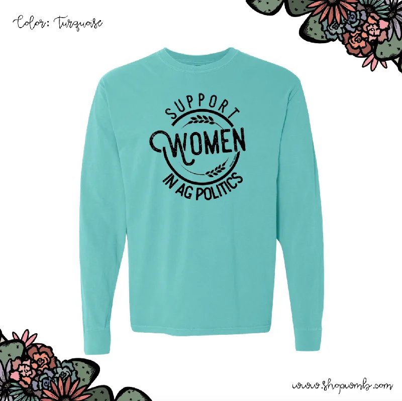 Support Women In Ag Politics LONG SLEEVE T-Shirt (S-3XL) - Multiple Colors!-- Collared T-Shirt Boat Neck A-Line Support Women In Ag Politics LONG SLEEVE T-Shirt (S-3XL) - Multiple Colors!-- Collared T-Shirt Boat Neck A-Line