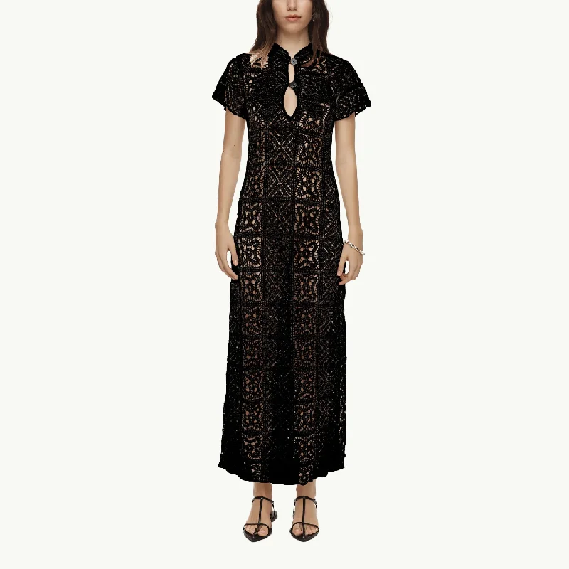 Wanda Dress - Black Tunics Fall fleece