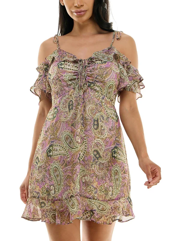 Juniors Womens Daytime Mini Shift Dress 1 Tunics Summer linen