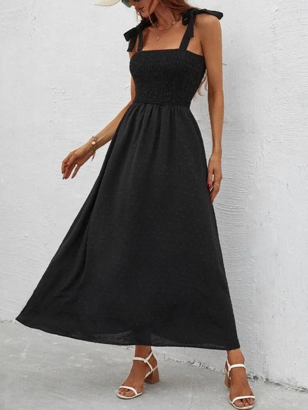 Floral Sleeveless Smocked Dress Tunics Sophisticated sleek