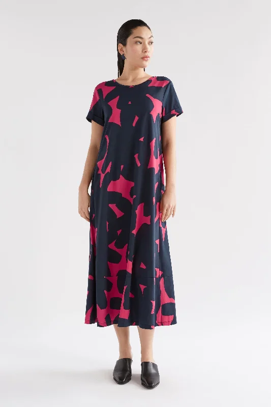 Haki Dress Tera Print Boatneck Modish Everyday