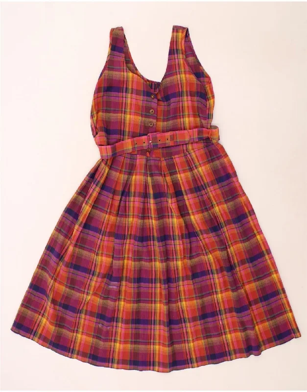 ST MICHAEL Womens Sleeveless A-Line Dress UK 14 Large Multicoloured Check Tunics Vintage classic ST MICHAEL Womens Sleeveless A-Line Dress UK 14 Large Multicoloured Check Tunics Vintage classic