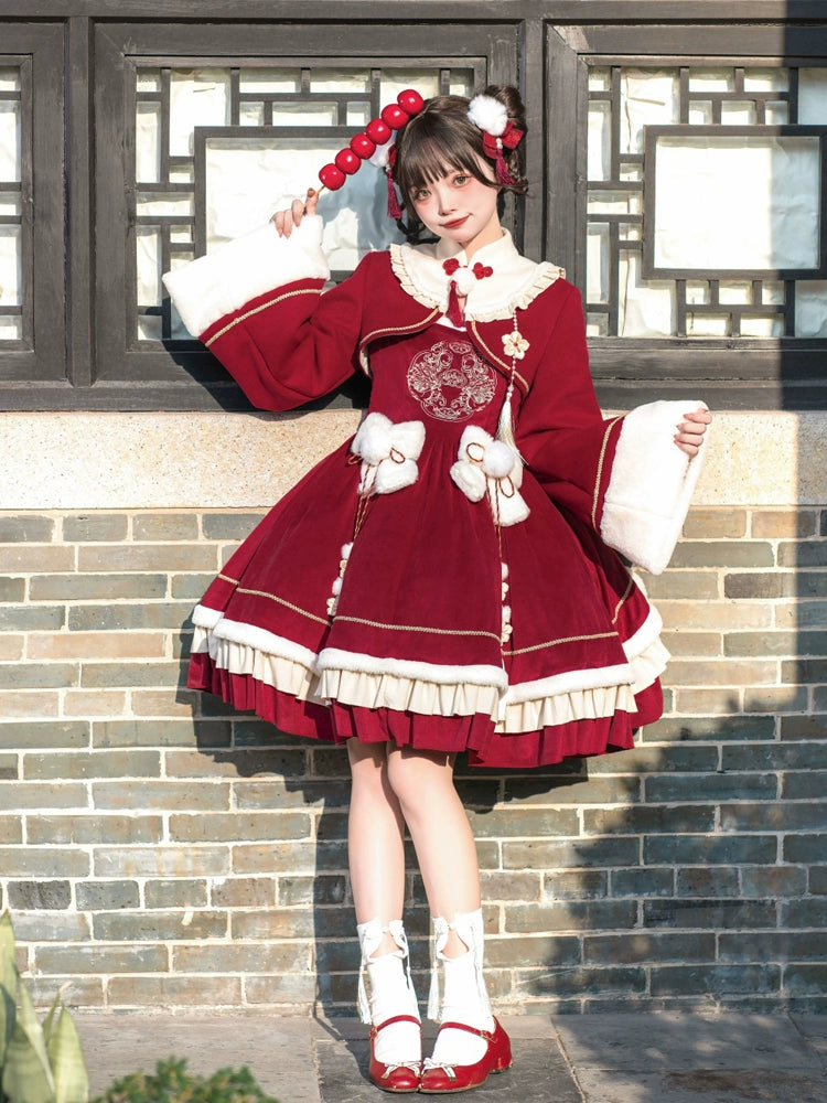 Your Princess~Qi Lolita JSK Suit New Year Lolita Bolero and Dress Tunics Chinos classic Your Princess~Qi Lolita JSK Suit New Year Lolita Bolero and Dress Tunics Chinos classic