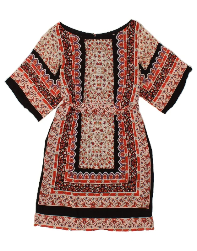 MONSOON Womens Kaftan Dress UK 12 Medium Red Floral Viscose Tunics Fashionable chic