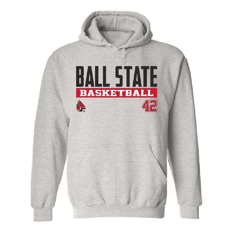 Ball State - NCAA Women's Basketball : Elise Stuck - Classic Fashion Shersey Hooded Sweatshirt Hoodie with Print Artistic Unique Ball State - NCAA Women's Basketball : Elise Stuck - Classic Fashion Shersey Hooded Sweatshirt Hoodie with Print Artistic Unique