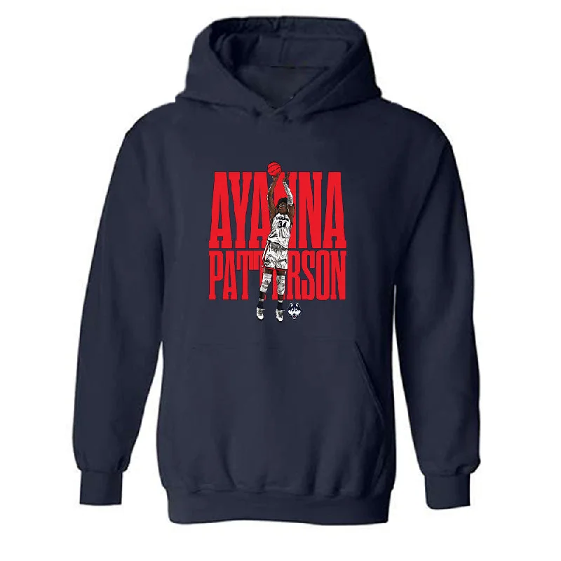 UConn - NCAA Women's Basketball : Ayanna Patterson - Individual Caricature Hooded Sweatshirt Hoodie with Relaxed Fit Easy Casual UConn - NCAA Women's Basketball : Ayanna Patterson - Individual Caricature Hooded Sweatshirt Hoodie with Relaxed Fit Easy Casual