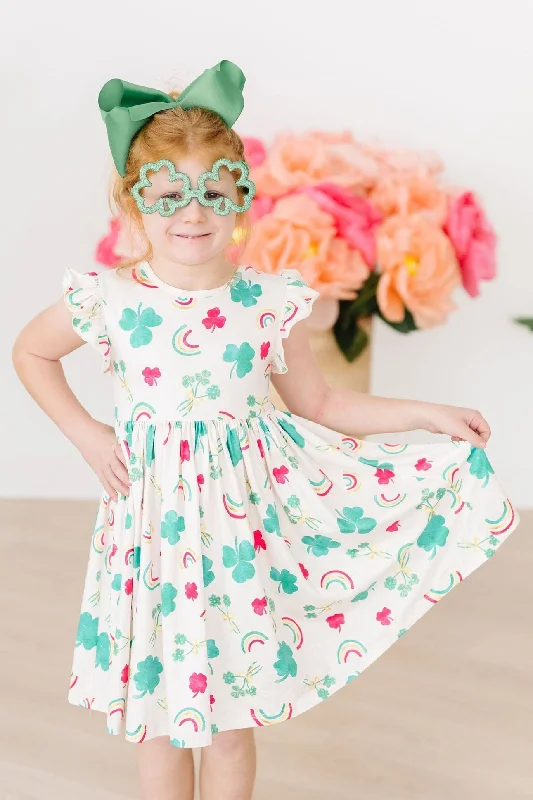 Top of the Mornin' Flutter Sleeve Twirl Dress Tunics Velvet soft