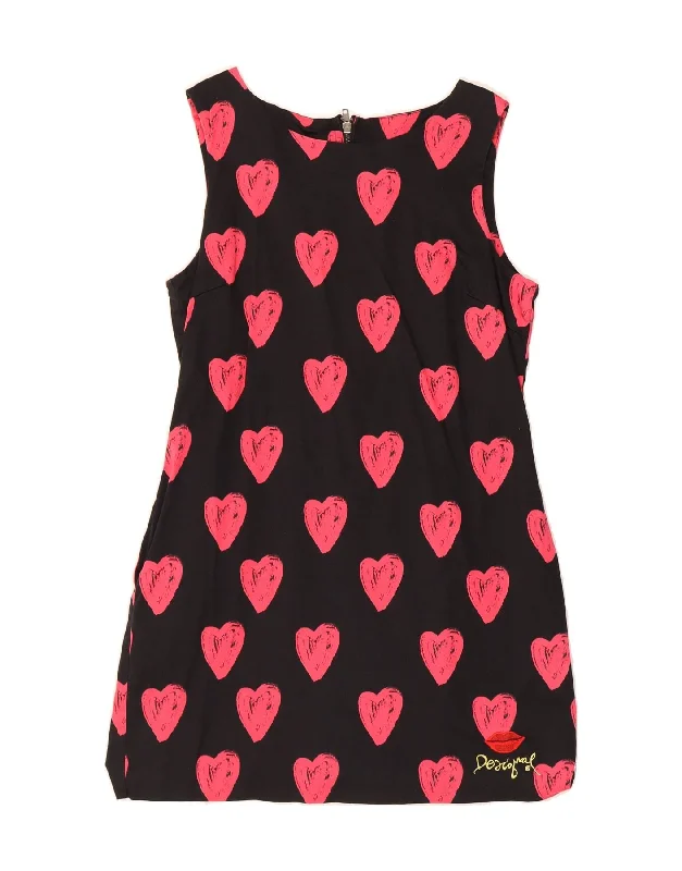 DESIGUAL Womens Sleeveless A-Line Dress EU 44 XL Black Cotton Heart Tunics Business professional DESIGUAL Womens Sleeveless A-Line Dress EU 44 XL Black Cotton Heart Tunics Business professional