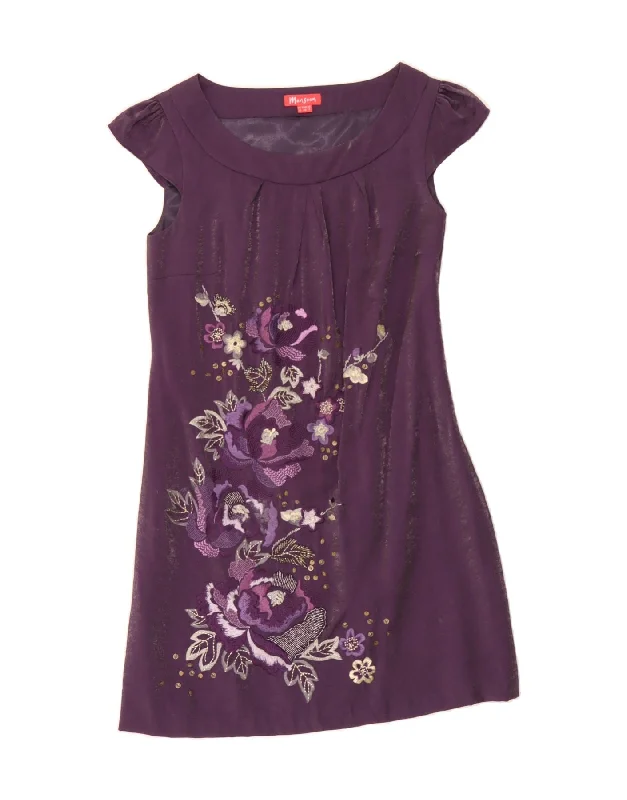 MONSOON Womens Sheath Dress UK 12 Medium Purple Floral Viscose Tunics Evening elegant MONSOON Womens Sheath Dress UK 12 Medium Purple Floral Viscose Tunics Evening elegant