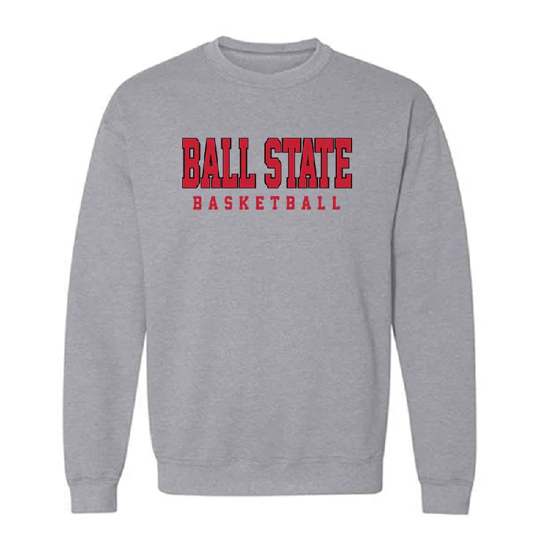 Ball State - NCAA Women's Basketball : Elise Stuck - Classic Shersey Crewneck Sweatshirt Hoodie with Hem Raw Edge Edgy Unfinished Ball State - NCAA Women's Basketball : Elise Stuck - Classic Shersey Crewneck Sweatshirt Hoodie with Hem Raw Edge Edgy Unfinished