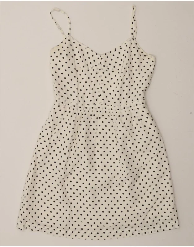 J. CREW Womens Sleeveless Slip Dress US 4 Small White Polka Dot Polyester Shift Classic Vintage J. CREW Womens Sleeveless Slip Dress US 4 Small White Polka Dot Polyester Shift Classic Vintage