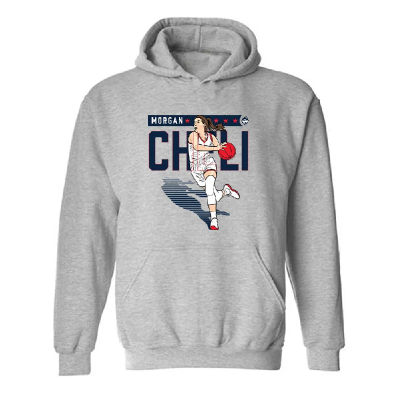 UConn - NCAA Women's Basketball : Morgan Cheli - Individual Caricature Hooded Sweatshirt Hoodie with Cropped Fit Short Trendy